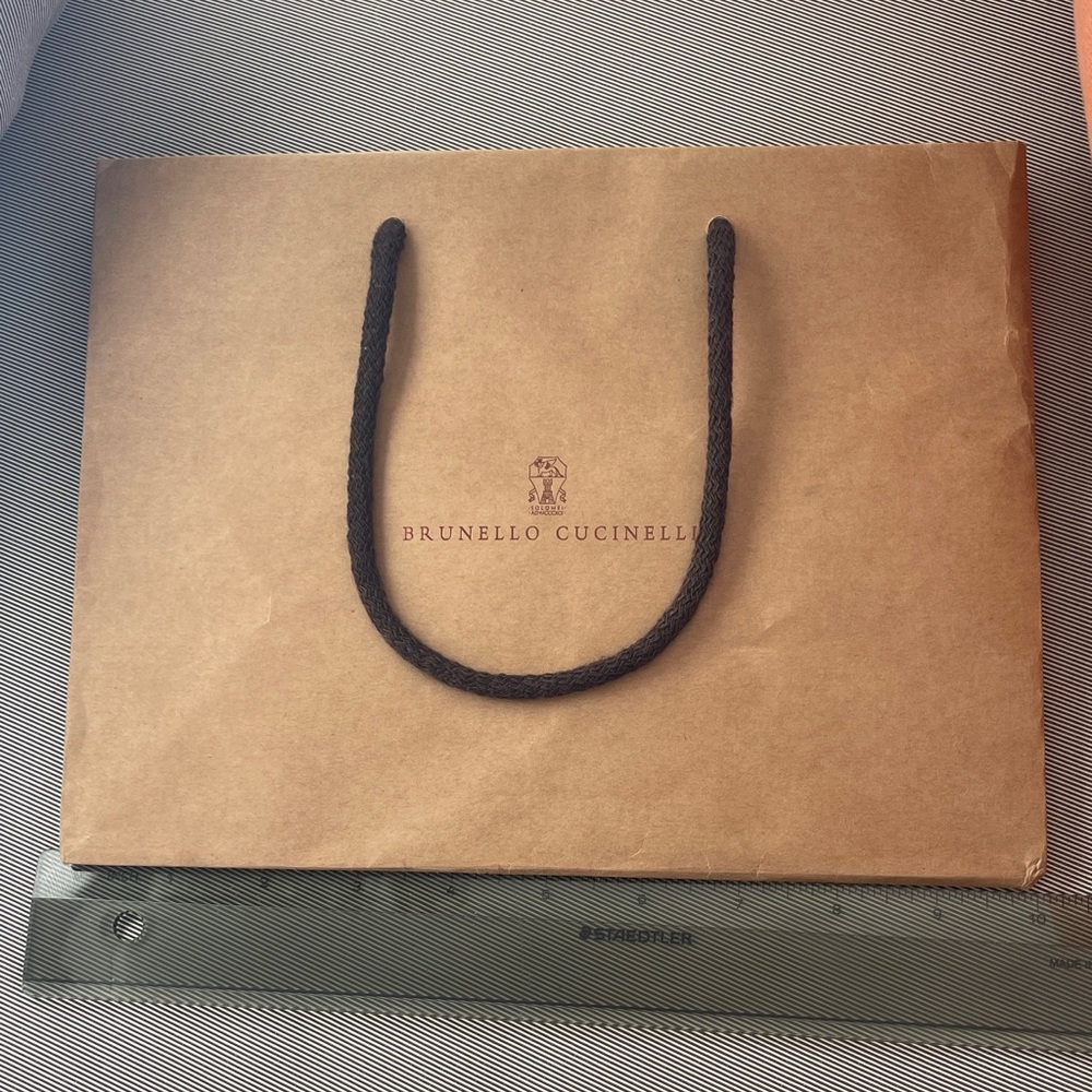 Brunello Cucinelli Tan Tote with Black Handles